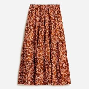 J. Crew - Tiered Pull-On Maxi Skirt in Vintage Vines